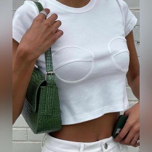 Orseund iris circle bust white tshirt size xs